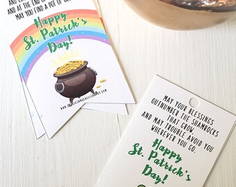 Shamrock Gift Tags | St. Patrick's Day Favor Tags (PDF Download)
