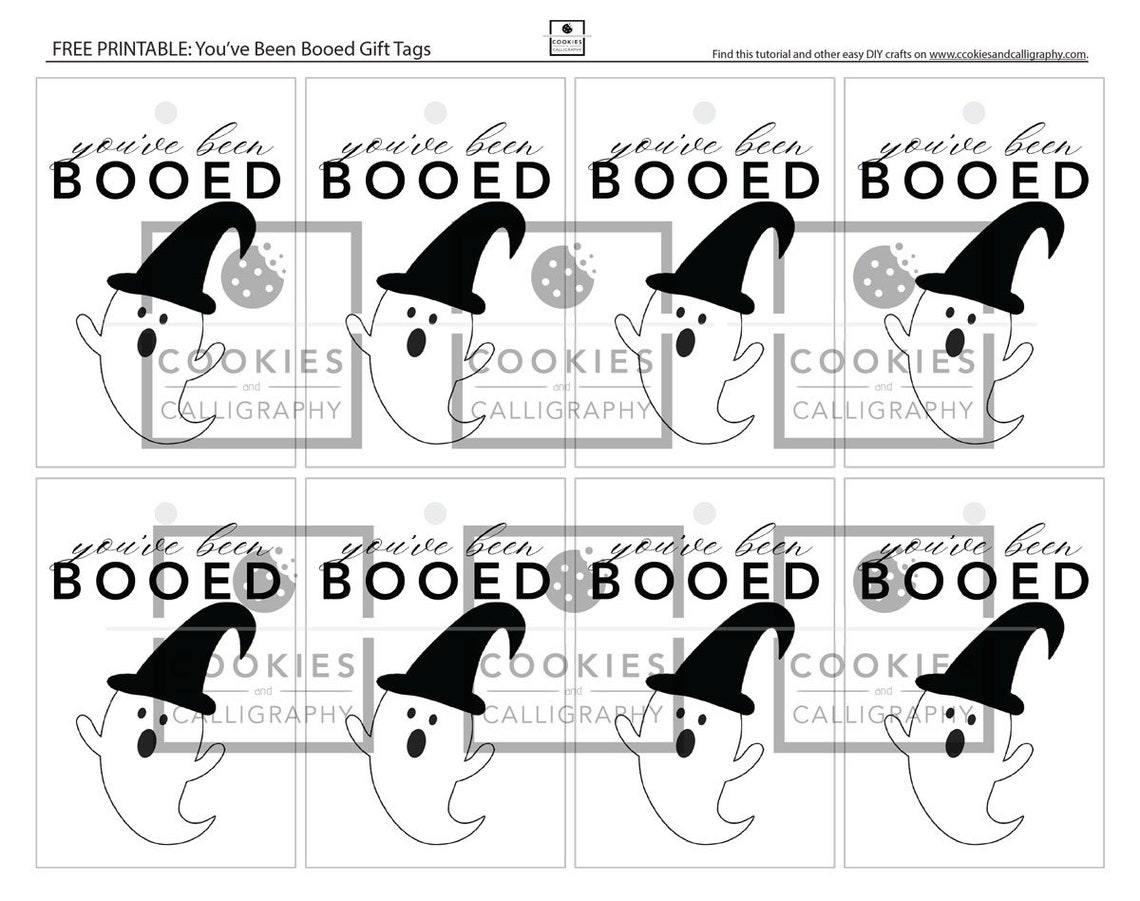 You've Been Booed Happy Halloween Gift Tag Set | Printable PDF Download ...