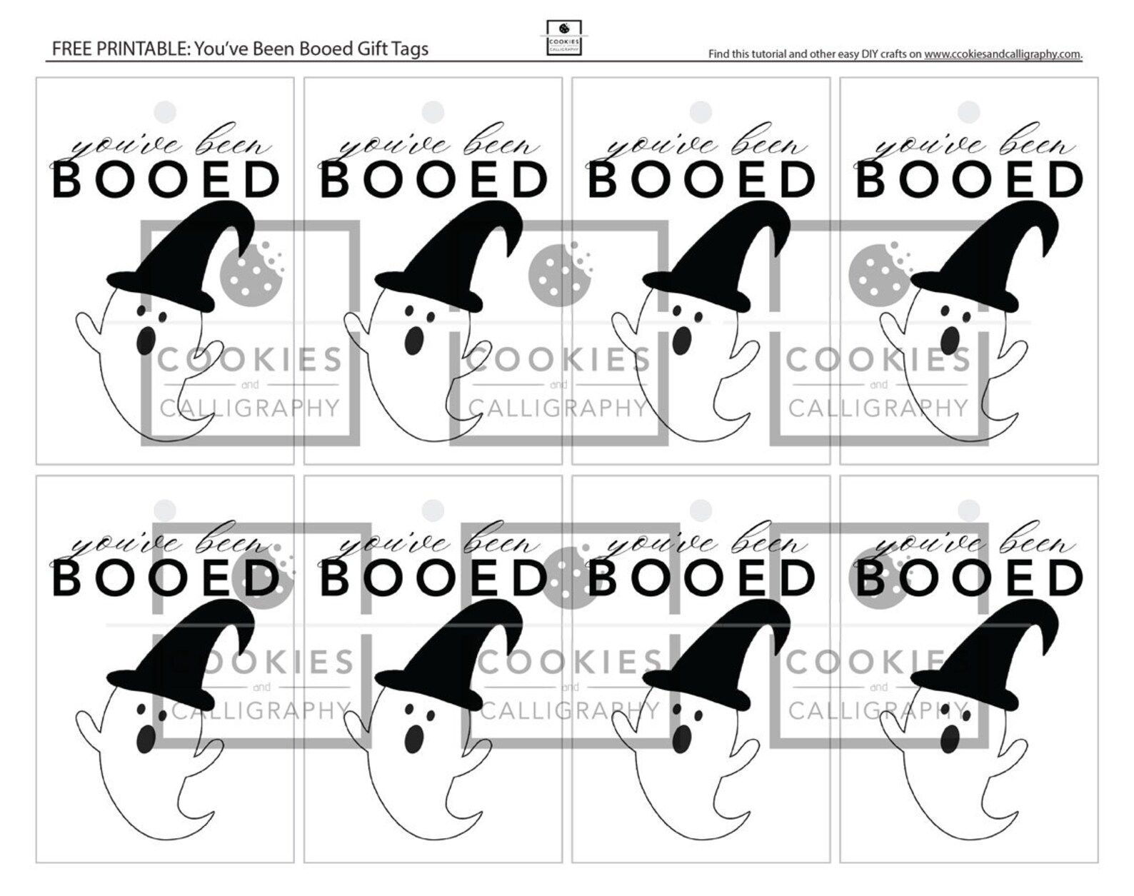 You've Been Booed Happy Halloween Gift Tag Set | Printable PDF Download ...