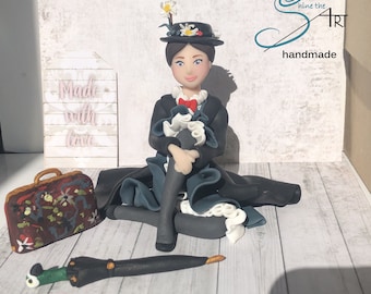 MARY POPPINS doll handmade in modeling clay