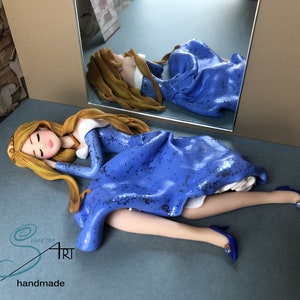SLEEPING BEAUTY handmade without molds in polymer clay