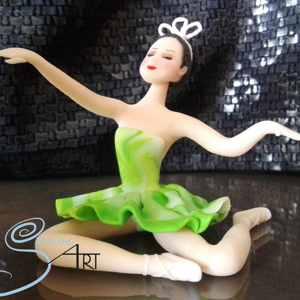 Handmade BALLET doll in modeling clay without molds