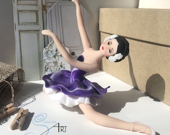 Handmade BALLERINA in polymereclay without molds