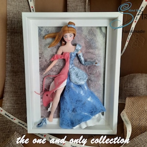 CINDERELLA handmade on wooden frame