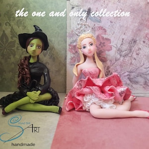 DIE BÖSEN, Elphaba und Glinda, handgefertigt