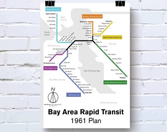 Bay Area Rapid Transit Map Print 2020 | Etsy