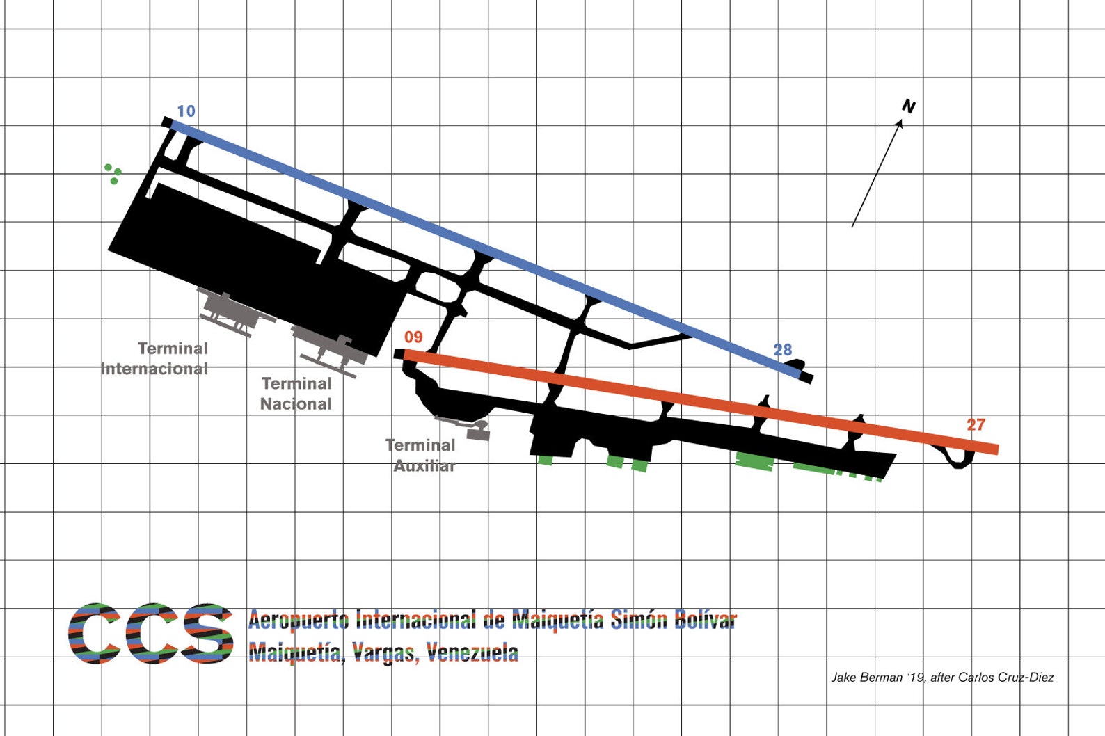 Caracas Simon Bolivar International Airport Map aka CCS or Etsy