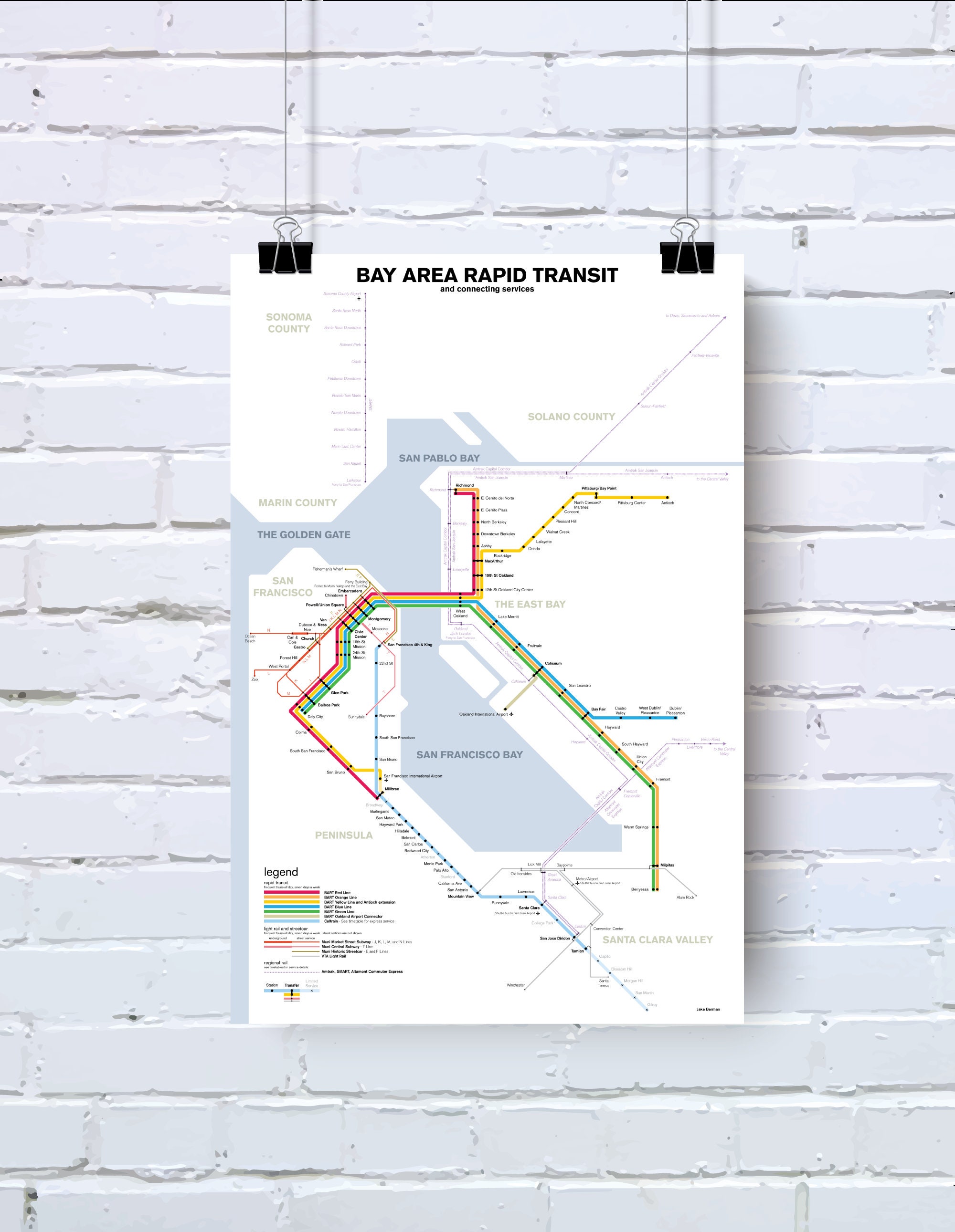 New Bart Map 2020 Bay Area Rapid Transit Map Print 2020 | Etsy Uk