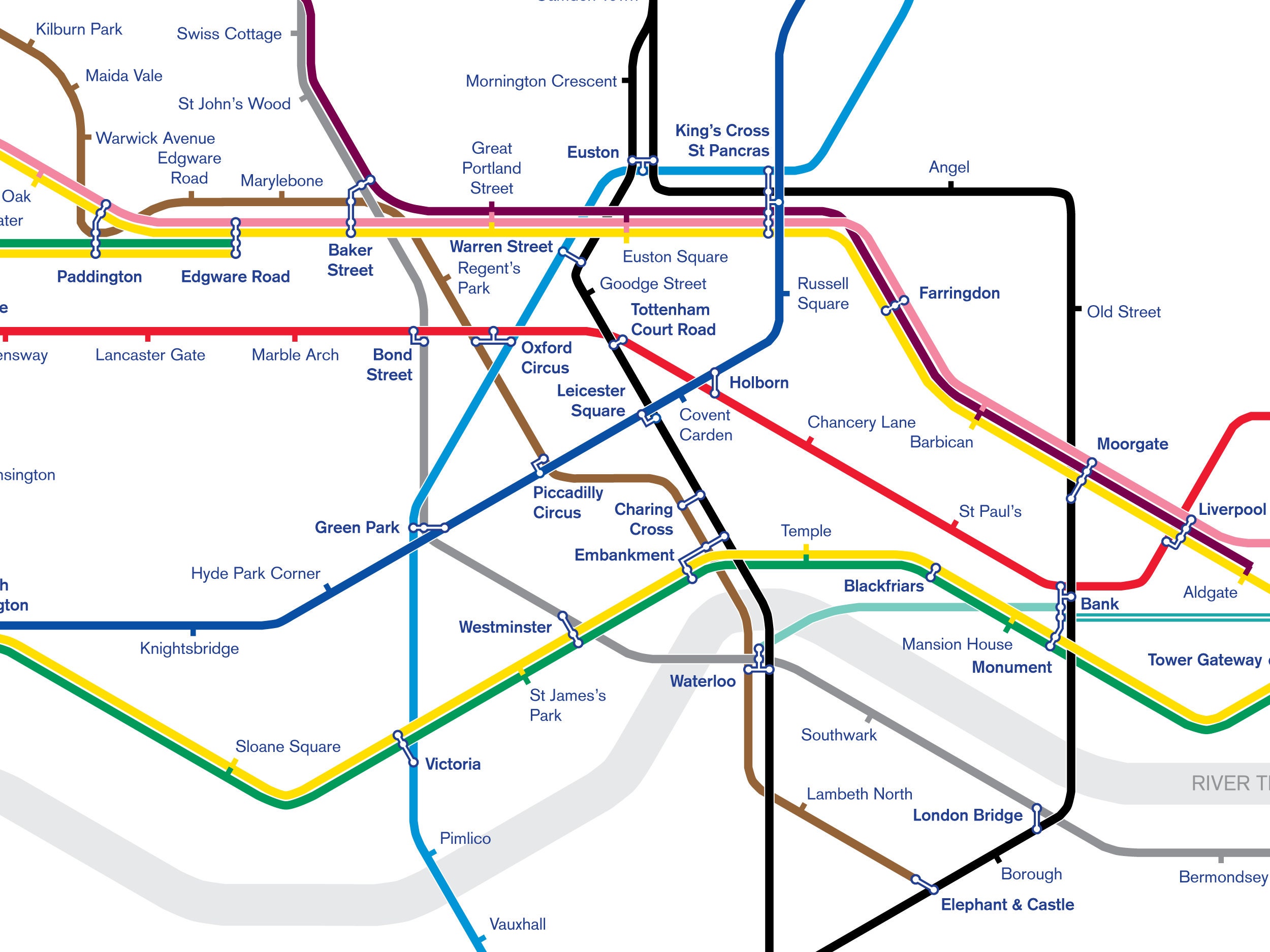 London Underground Tube Map Original Art Print/poster - Etsy