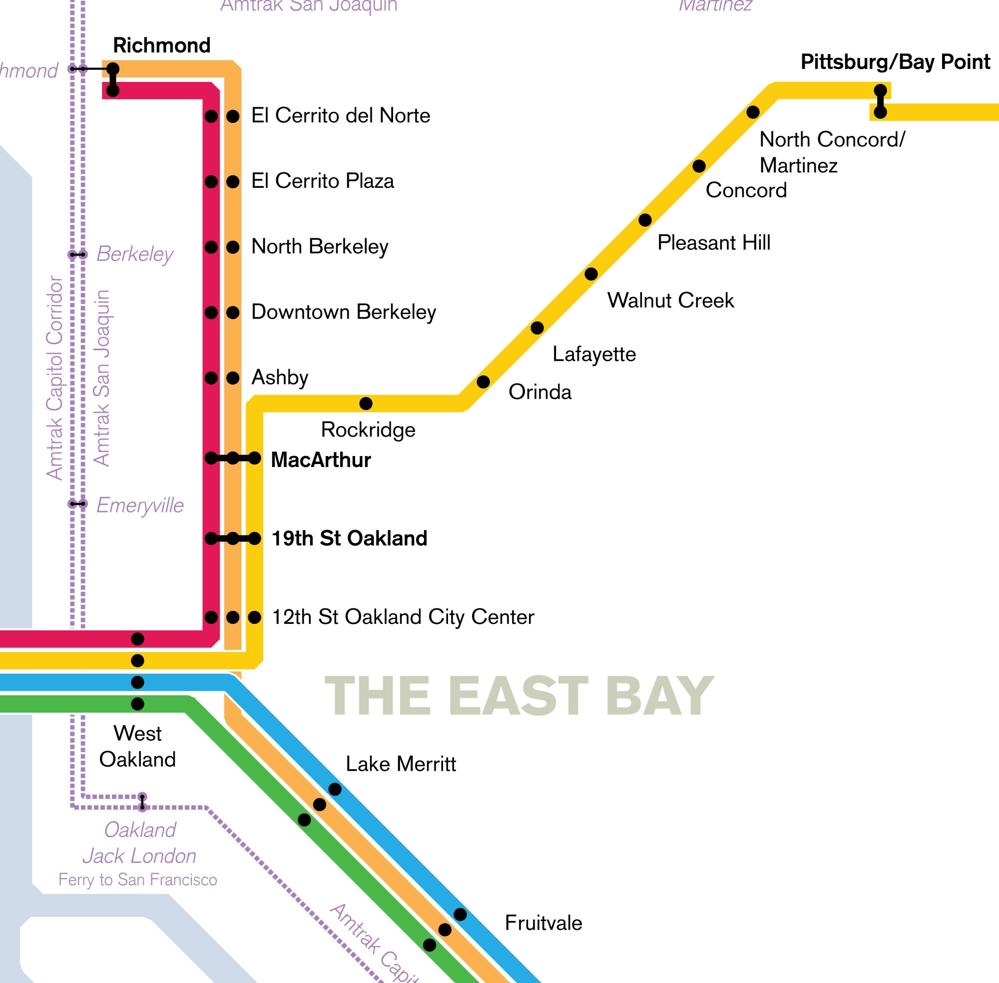 Bay Area Rapid Transit Map Print, 2020 Etsy