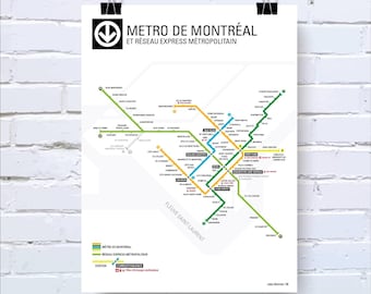 Póster del mapa del metro de Montreal