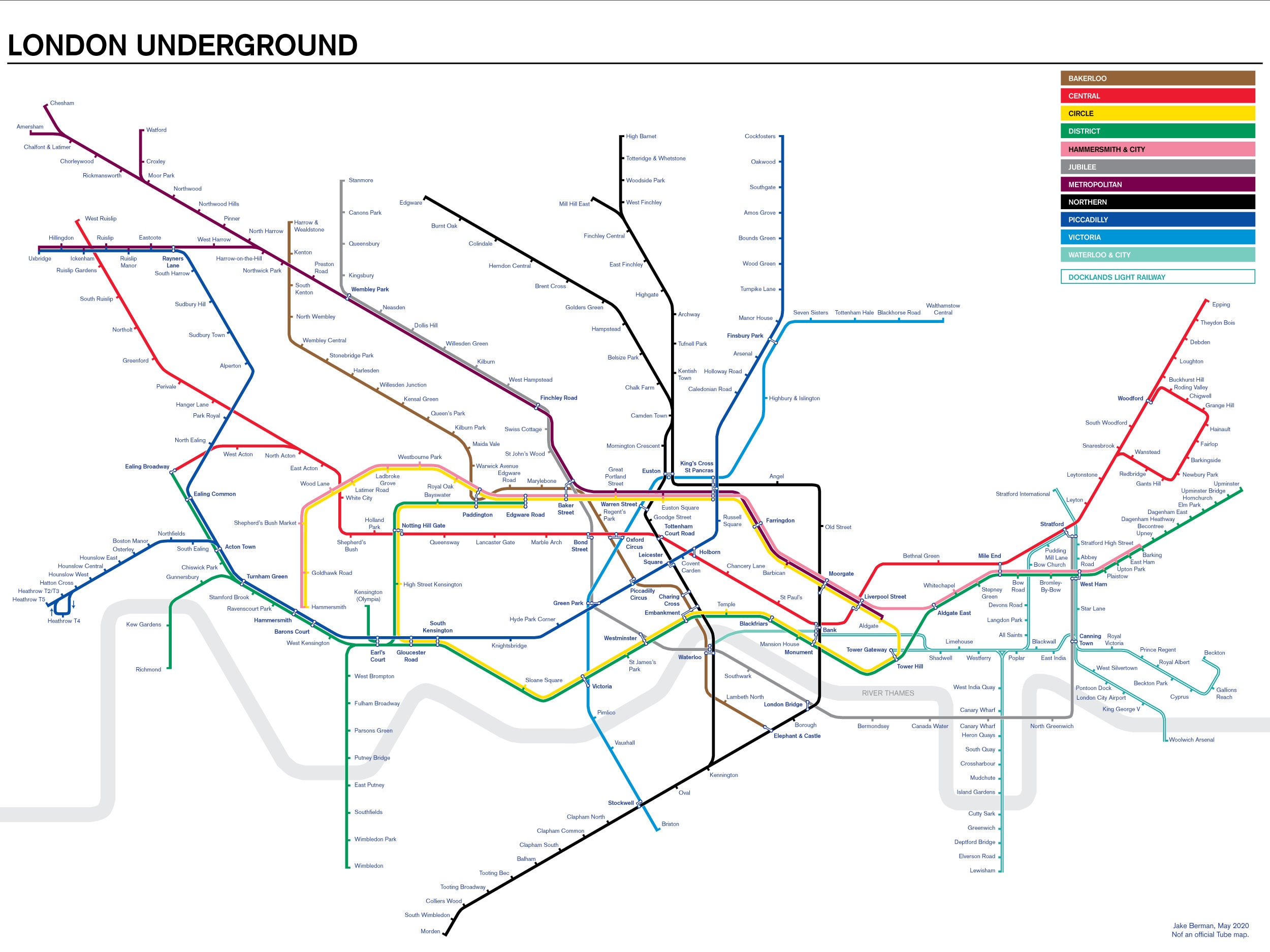 London Underground Tube Map Original Art Print/poster - Etsy