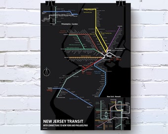 Map of New Jersey passenger rail lines