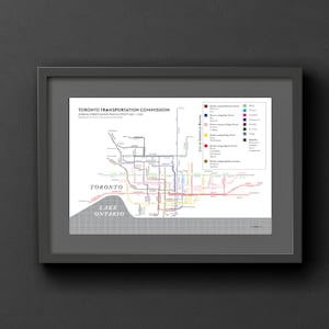 Imprimer carte du système tramway de Toronto TTC, 1932 - art affiche originale