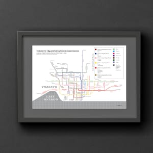 Toronto TTC streetcar system map print, 1932 - original poster art