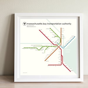 Boston MBTA Subway Map - Originales Poster/Kunstdruck
