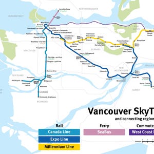 Print Map of the Vancouver Skytrain - Original Art Poster - Etsy