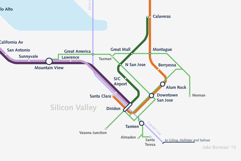 Future San Francisco Bay Area Map Print BART Caltrain - Etsy