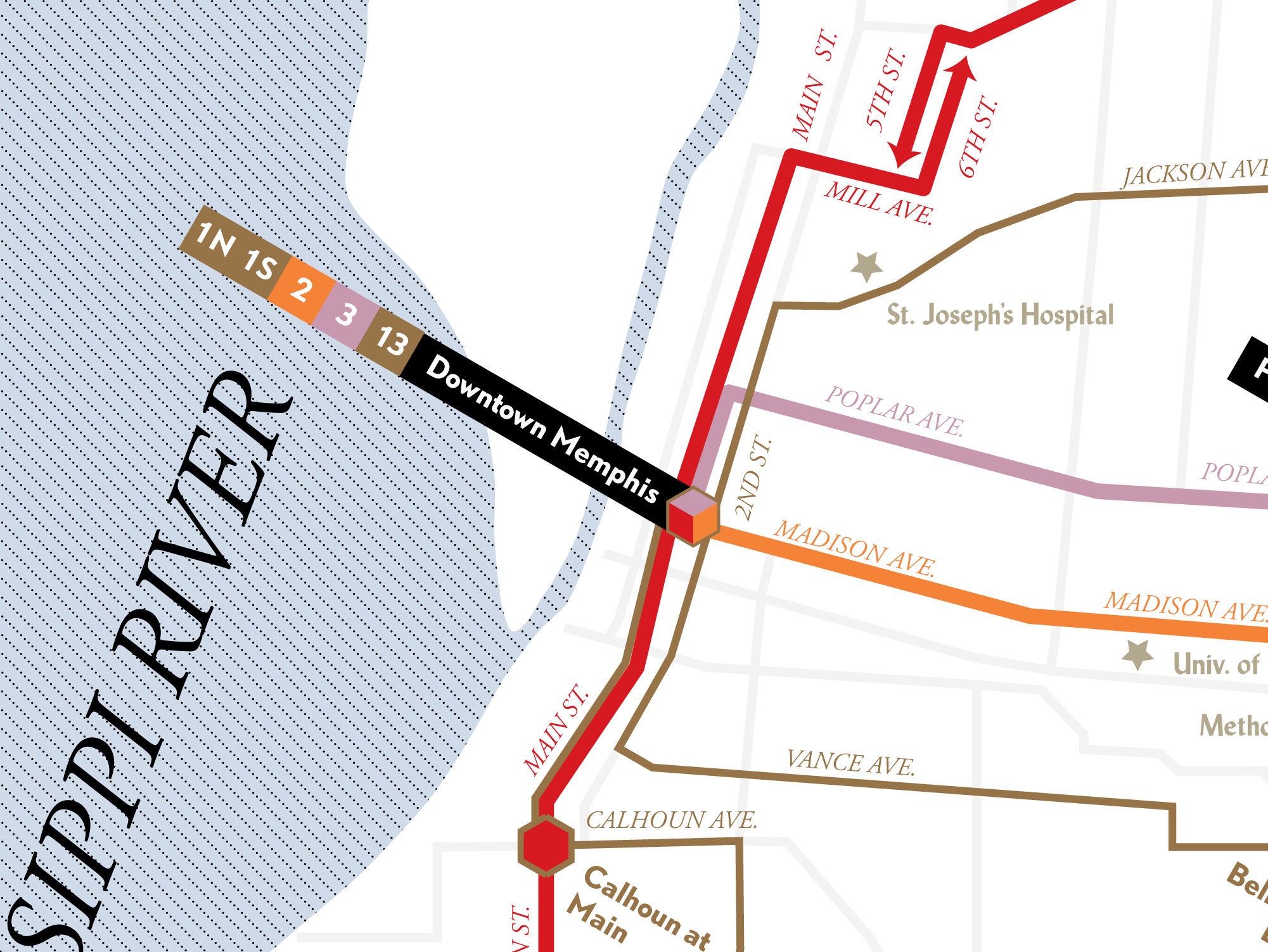 Memphis Street Railway Streetcar Trolley System Map 1945 Etsy Il Fullxfull.1992416977 Sbn3 
