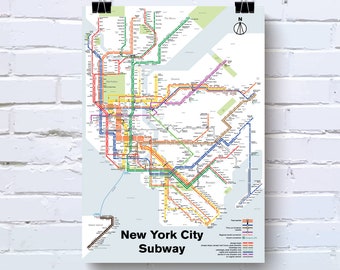New York City subway map print - original art poster