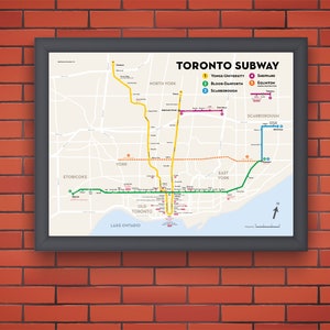 Toronto Subway Map Poster - Original Kunstdruck