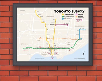 Toronto Subway map poster - original art print