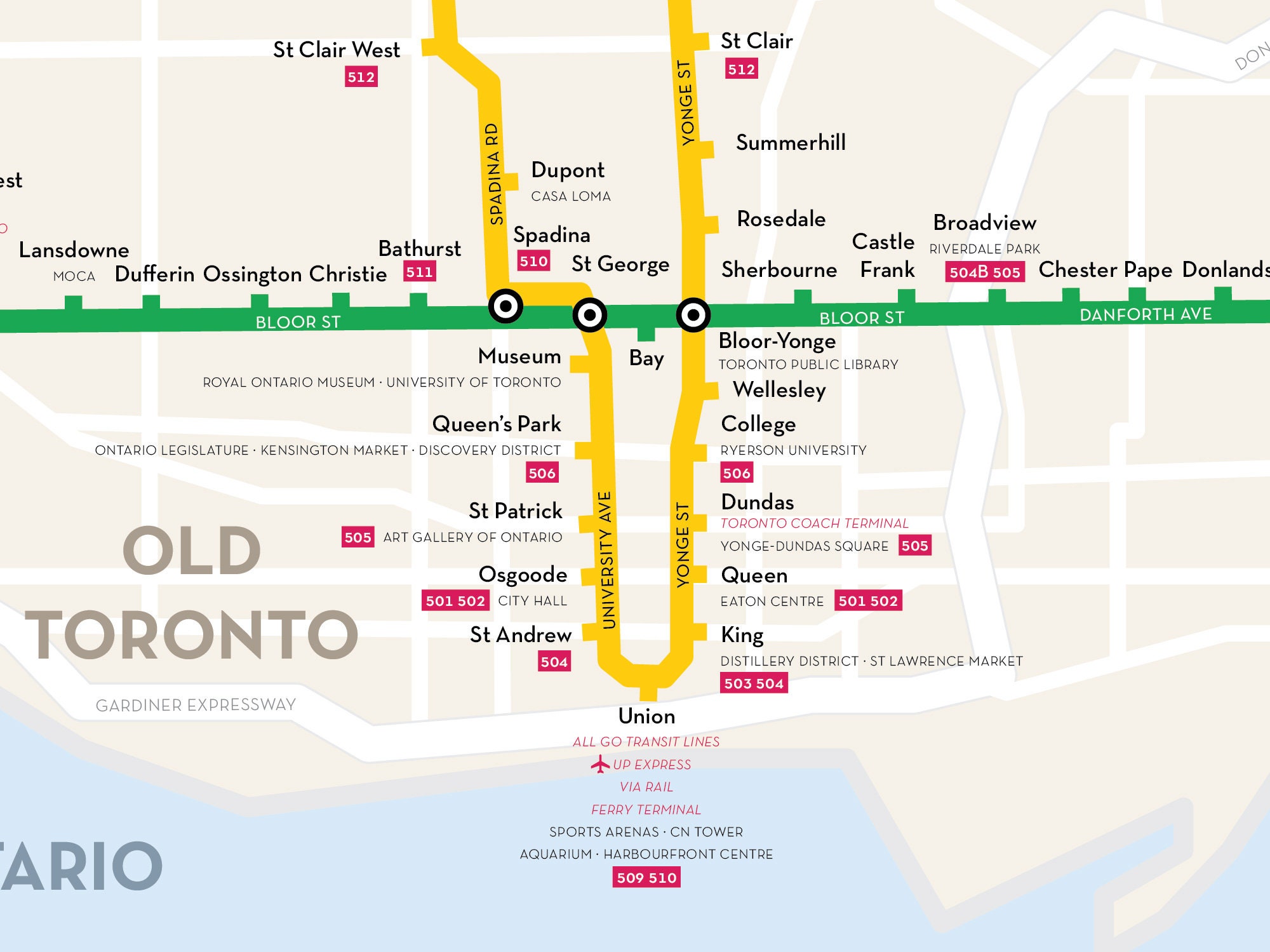Cartel del mapa del metro de Toronto impresión de arte original Etsy España Cartel del mapa del metro de Toronto impresión de arte original Etsy España