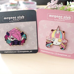 Kawaii Enamel Pins Megane Club - Cute Lapel Pin for Japanese Harajuku and Anime Fans - Original Character Pins for Ita Bags and Clothes