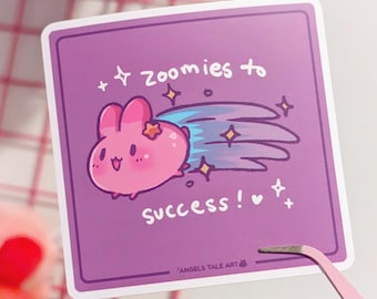 Kawaii Bunny to Success Sticker - Waterproof Vinyl Decal