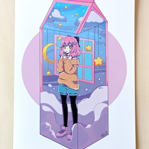 AngelsTale - Milk Dreams - Kawaii Anime Girl Art Print