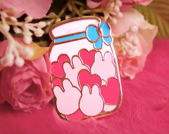 Gummy Bunny Jar Enamel Pin – Kawaii Rabbit Pin