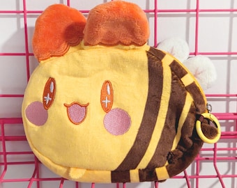 BunbleBun Bumblebee Pillpet Plush Pouch – Plush Cosmetic Bag, Keychain Accessory