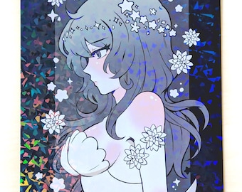 Sparkly Mermaid Original Art Print - Megane Club Illustration