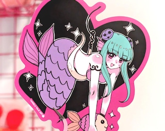 Megane Club Mermaid Color - 4in. Vinyl Sticker - Japanese Anime Harajuku Inspired Waterproof Stickers - Original Anime Art