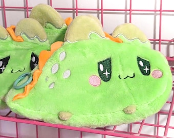 Stegobun Pillpet Plush Pouch – Dinosaur Bunny Coin Purse, Keychain Accessory