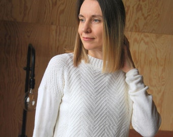 Weißer Merinopullover, weißer Merinopullover, weißer Pullover, Pullover, Merinopullover, weißer Pullover, Hochzeitspullover, Brautpullover, Merino