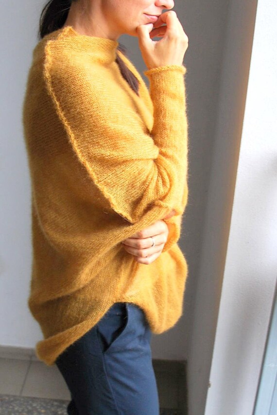 Curryfarbene strickjacke Clearance