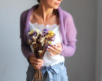 Mohair Silk Bridal Bolero: Knitted Wedding Shrug