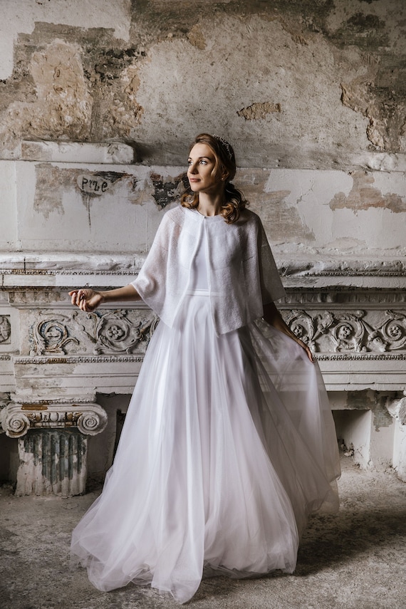 Wedding Shawl Bridal Cape Knit Shawl Bridal Shawl Romantic