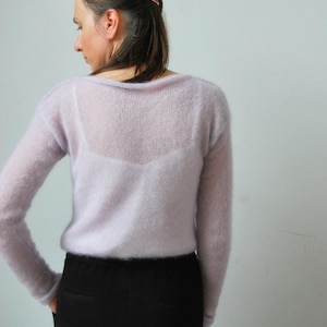 Pearl gray sweater, mohair sweater, pearl gray jumper, wedding sweater, bridal sweater, knit sweater, gray pullover, bridal shrugs, pullover image 5