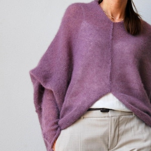 Sweater, heather cardigan, mohair sweatshirt, purple cardigan, bohemian jacket, gift for her, oversize cardigan, mohair cardigan, silk cape