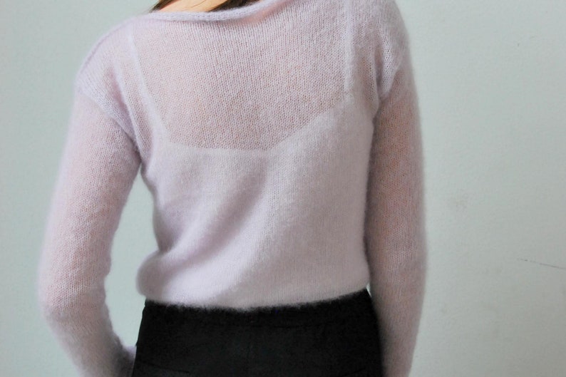 Pearl gray sweater, mohair sweater, pearl gray jumper, wedding sweater, bridal sweater, knit sweater, gray pullover, bridal shrugs, pullover image 3