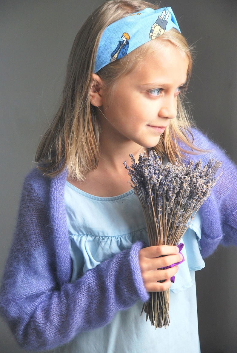 Lace Shrug for Little Girls in Lavender Drops Kid Silk Mohair Etsy UK