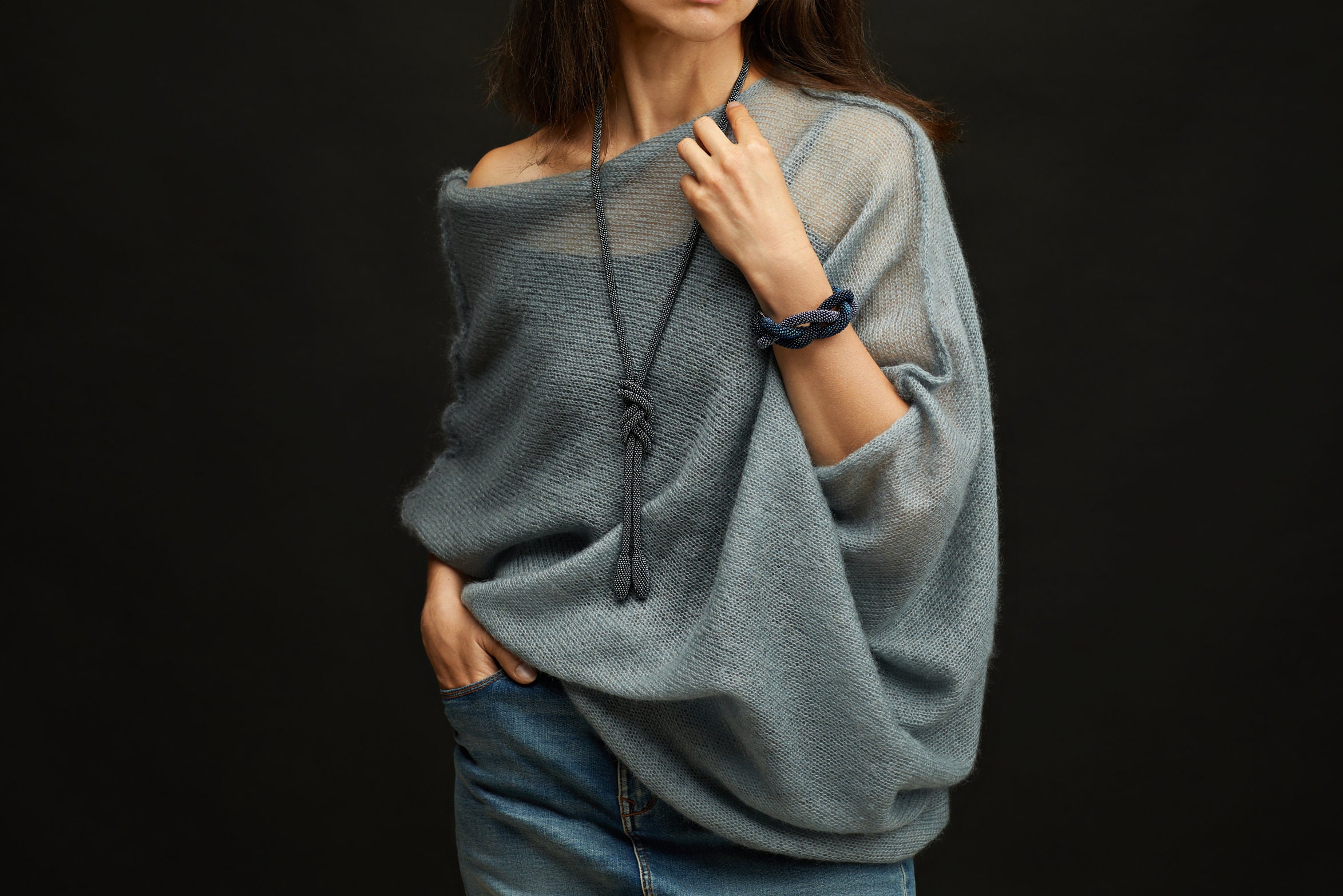 Gray mohair silk sweater, mohair silk pullover, gray sweater, soft bridal sweater, knitted pullover, gray mohair poncho, mohair silk poncho