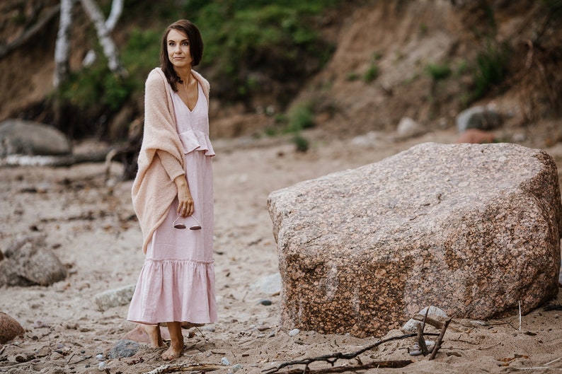 Rosa Sand Alpaka Seide Strickjacke, Hochzeit Rosa Seide Mohair Jacke, Braut Alpaka Seide Pullover, Hochzeit Accessoires, weicher Alpaka Braut Shrug Bild 2