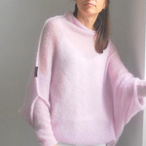Light pink sweater, light pink cardigan, knitwear handmade, light pink poncho, bridal pink poncho, mohair silk sweater, mohair silk cardigan