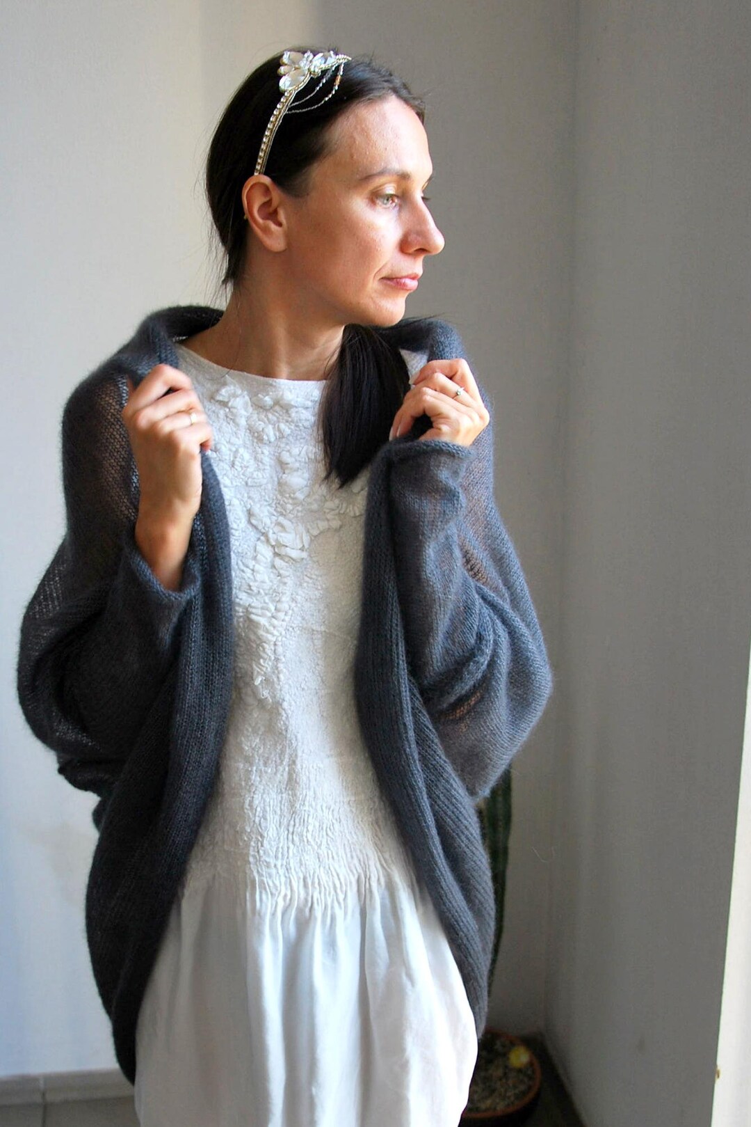 Ash Gray Mohair Silk Sweater Mohair 