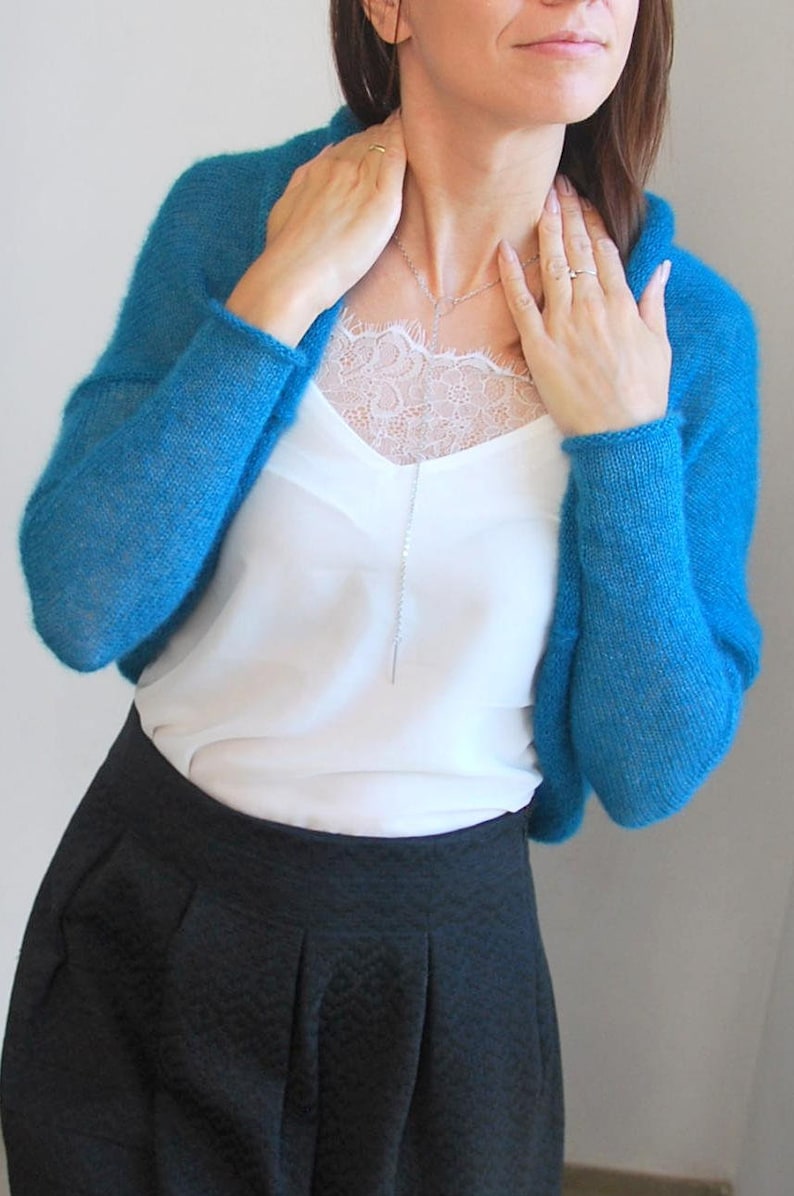 Mohair silk pullover mohair silk shrug wedding sweater Etsy