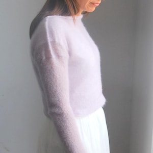 Mohair Pullover, Brautpullover, Braut Pullover, perlgrauer Pullover, Brautstrickjacke, Brautstrickjacke, Brautstrickjacke Bild 3