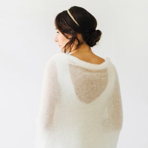 Wedding cape shawl, wedding wrap mohair, bridal scarves shawl, wedding shawl ivory, bridal shawl cape, women scarf shawl, bridal knit shrugs image 5